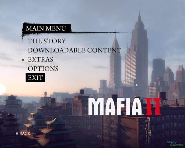 Меню в стиле Mafia II