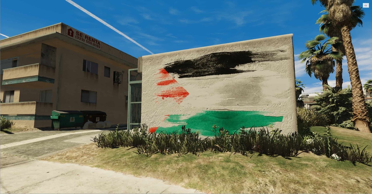 The flag of Palestine graffiti